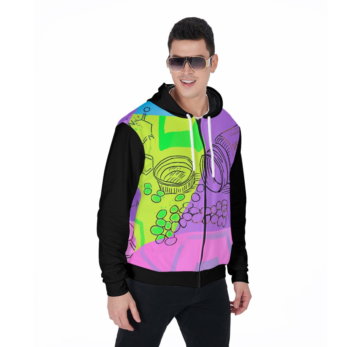 pop art art pills hooded jacket