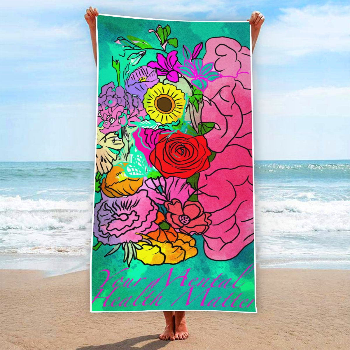 Mental Health Matters Rectangular Beach Towel