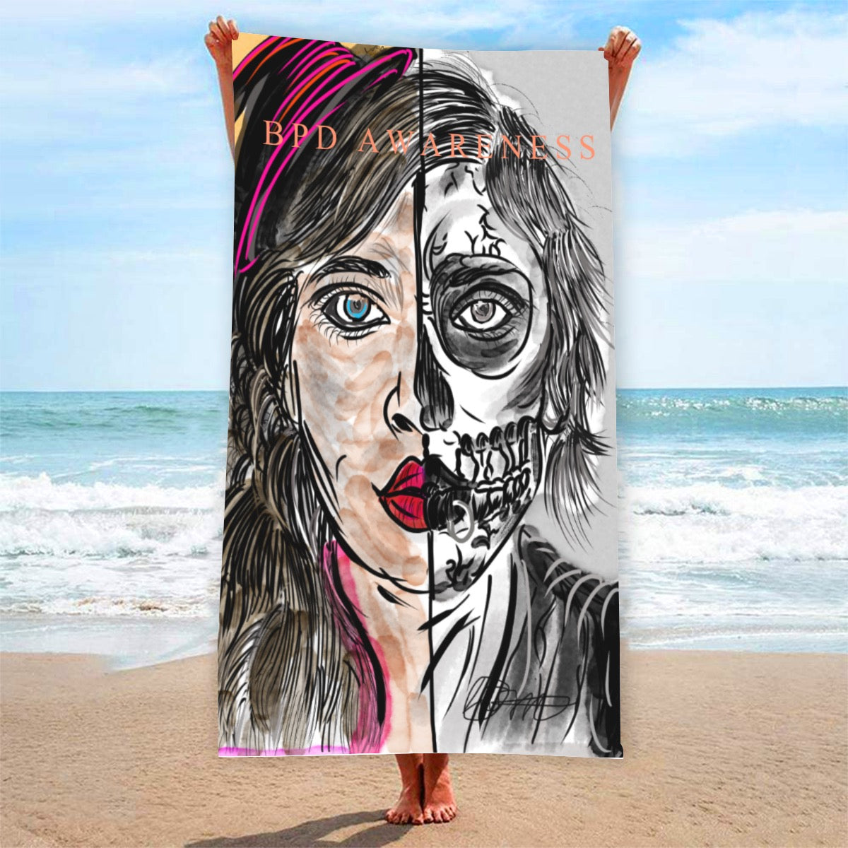 Adult Beach towel Vertical Style Printed in USA|320GSM